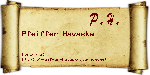 Pfeiffer Havaska névjegykártya